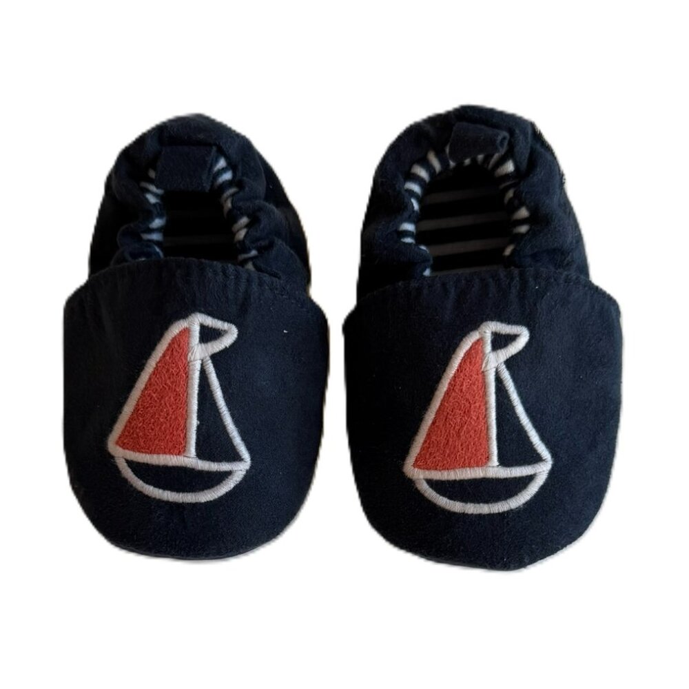 3/$15 | ⛵ Baby Crib Sailboat Navy Suede Shoes Moccasins 0-6M